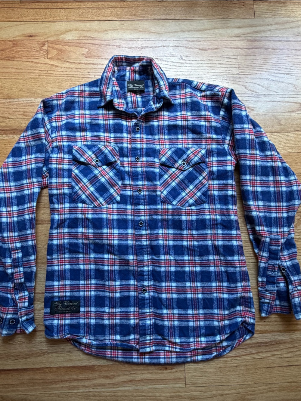 The Vermont Flannel Co Men's Blue Red Plaid Flannel Shirt